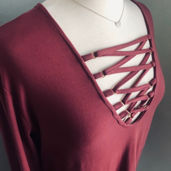 Soft Lace Up L/S Dress - Picture 2 of 6